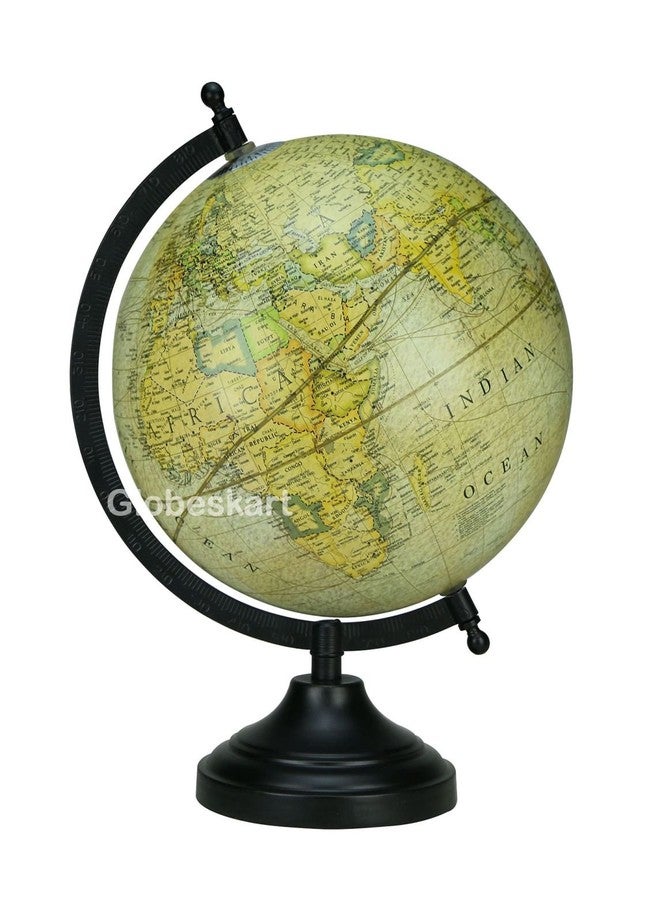 Globeskart Educational/Antique Globe with Black Matt Arc and Base/World Globe/Home Decor/Office Decor/Gift Item / 8 inches (Paris Green)